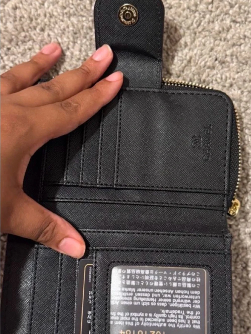 CHANEL Black and Gold Authenticity Card